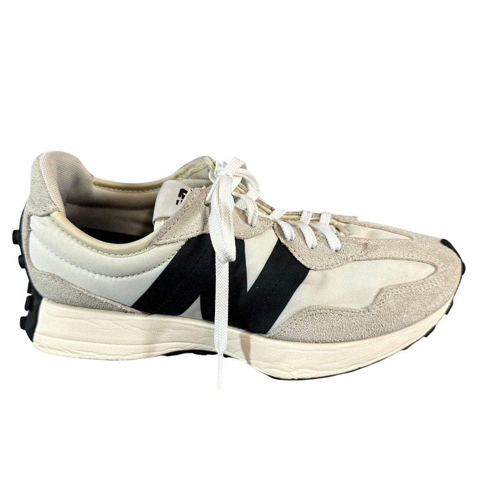 New Balance 327 Sea Salt Black Suede Nylon Lifestyle Sneakers MS327FE